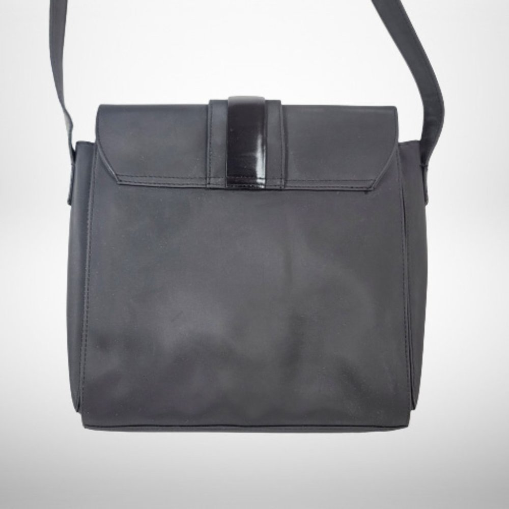 Cesare Paciotti Black Thick Nylon/Leather Shoulder Tote Handbag - Picture 7 of 16
